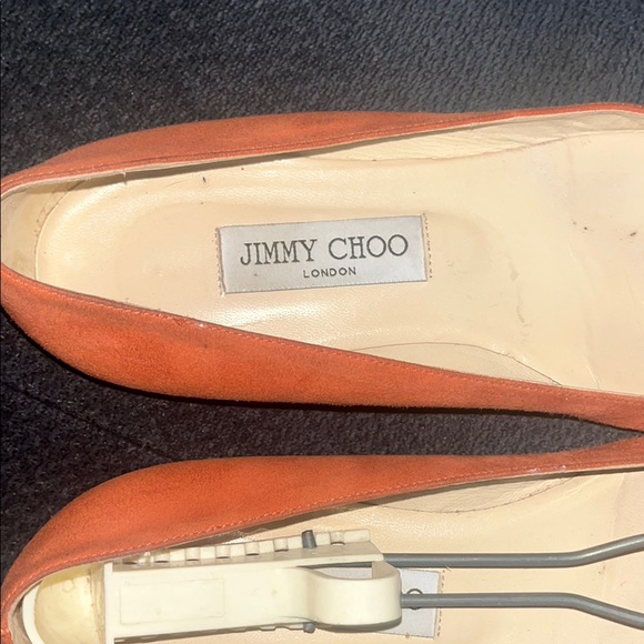 *JIMMY CHOO*  Orange Flats Elegant Suede Design - Picture 2 of 4